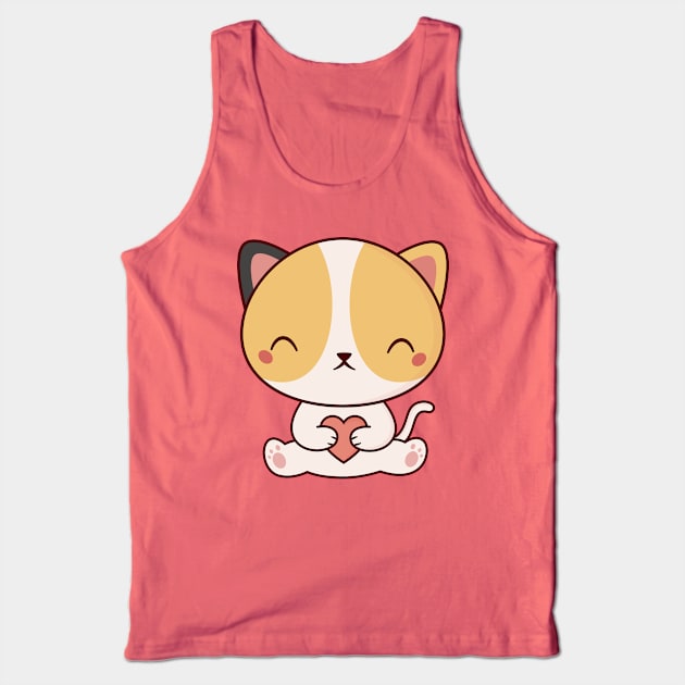 Kawaii Cute Kitten Cat Tank Top by happinessinatee